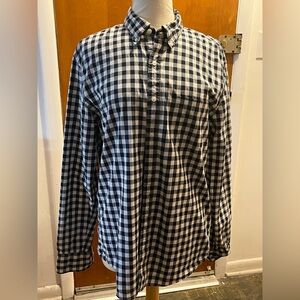 J. Crew Men’s Black and White Plaid Slim Button Down Long Sleeve Shirt. Size L.